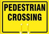 Accuform Cone Top Sign Yellow Cone Top Sign 10 x 14 in. - PEDESTRIAN CROSSING AFBC728 at Pollardwater