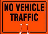 Accuform Cone Top Sign Orange Cone Top Sign 10 x 14 in. - NO VEHICLE TRAFFIC AFBC723 at Pollardwater