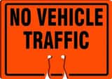 Accuform Cone Top Sign Orange Cone Top Sign 10 x 14 in. - NO VEHICLE TRAFFIC AFBC723 at Pollardwater