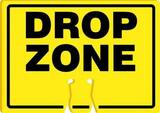 Accuform Cone Top Sign Yellow Cone Top Sign 10 x 14 in. - DROP ZONE AFBC720 at Pollardwater