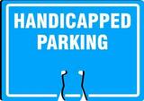 Accuform Cone Top Sign Blue Cone Top Sign 10 x 14 in. - HANDICAPPED PARKING AFBC777 at Pollardwater