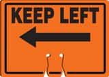 Accuform Cone Top Sign Orange Cone Top Sign 10 x 14 in. - KEEP LEFT WITH ARROW (Symbol) AFBC776 at Pollardwater