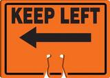 Accuform Cone Top Sign Orange Cone Top Sign 10 x 14 in. - KEEP LEFT WITH ARROW (Symbol) AFBC776 at Pollardwater