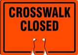 Accuform Cone Top Sign Orange Cone Top Sign 10 x 14 in. - CROSSWALK CLOSED AFBC773 at Pollardwater