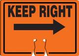 Accuform Cone Top Sign Orange Cone Top Sign 10 x 14 in. - KEEP RIGHT WITH ARROW (Symbol) AFBC772 at Pollardwater