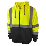 Radians Radwear™ XXXXL Size Polyester Sweatshirt with Zipper in Hi-Viz Green RSJ01B3ZGS4X at Pollardwater