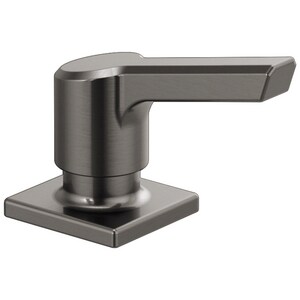 13 oz. Deck Mount Metal Soap & Lotion Dispenser in Black Stainless