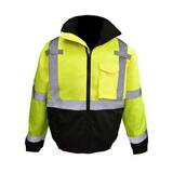 Radians Size 2X Oxford Polyester Reusable Weatherproof Bomber Jacket and Quilted Built-in Liner in Black and Hi-Viz Green RSJ11QB3ZGS2X at Pollardwater