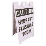 Accuform Signs Custom Fold-Ups® 45 x 25 in. Caution Hydrant Flushing Today Sign in White APFH212WH at Pollardwater