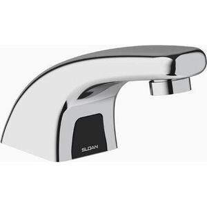 0.5 gpm Battery Powered Sensor Bathroom Sink Faucet with 4 in. Trim Plate in Polished Chrome