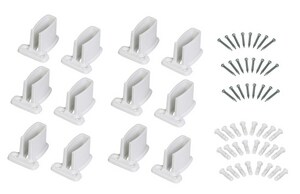 Pre-Loaded Wall Bracket with Front Lip of Shelving and Hang Rod in White (Pack of 12)