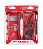 Milwaukee® Shockwave™ 1/8 - 1-1/8 x 1/4 in. Hex Step 3 Piece Drill Bit Electrician Set M48899257 at Pollardwater