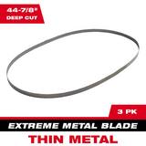 Milwaukee® 44-7/8 x 1/2 in. 12/14 TPI Deep Cut Extreme Thin Metal Band Saw Blade (3 Pack) M48390611 at Pollardwater