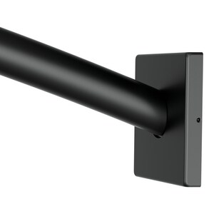 59 in. Wall Mount Shower Rod in Matte Black
