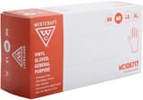 Westcraft 4 mil Vinyl Disposable Powder Free Gloves in Clear (Box of 100) WC107122 at Pollardwater