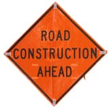 VizCon 48 in. Reflective Overlay Compatible Vinyl Roll-Up Sign - ROAD CONSTRUCTION AHEAD V26048EFOHFRCOA at Pollardwater