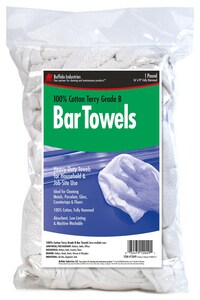 6 x 19 in. Grade B Bar Towel in White