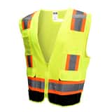 Radians Polyester Reusable Two Tone Surveyor Safety Vest in Black and Hi-Viz Green RSV6B2ZGD2X at Pollardwater