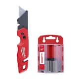 Milwaukee® Folding Utility Knife with Blade Storage and 50 piece Blades M48221504 at Pollardwater