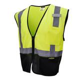 Radians Polyester Mesh Reusable Economy Safety Vest in Black and Hi-Viz Green RSV3B2ZGMXL at Pollardwater