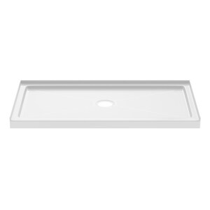 60 in. x 34 in. Shower Base with Center Drain in White