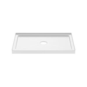 48 in. x 36 in. Shower Base with Center Drain in White