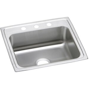 22 in. Drop-in Stainless Steel Single Bowl Kitchen Sink in Brushed Satin