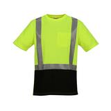 Tingley Job Sight™ Size 5X Plastic Short Sleeve T-Shirt in Black, Fluorescent Yellow-Green and Silver TS751225X at Pollardwater