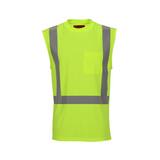 Tingley Job Sight™ Size L Plastic Sleeveless T-Shirt in Fluorescent Yellow-Green and Silver TS75222LG at Pollardwater