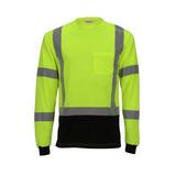 Tingley Job Sight™ Size M Plastic Long Sleeve T-Shirt in Black, Fluorescent Yellow-Green and Silver TS75622MD at Pollardwater