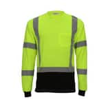 Tingley Job Sight™ Size S Plastic Long Sleeve T-Shirt in Black, Fluorescent Yellow-Green and Silver TS75622SM at Pollardwater