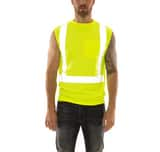 Tingley Job Sight™ Size 2XL Plastic Sleeveless T-Shirt in Fluorescent Yellow-Green and Silver TS752222X at Pollardwater