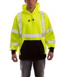 Tingley Job Sight™ Size 4X Plastic Hooded Pullover in Black, Fluorescent Yellow-Green and Silver TS783224X at Pollardwater