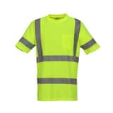 Tingley Job Sight™ Size L Plastic Short Sleeve T-Shirt in Fluorescent Yellow-Green and Silver TS75322LG at Pollardwater