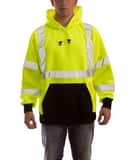 Tingley Job Sight™ Size S Plastic Hooded Pullover in Black, Fluorescent Yellow-Green and Silver TS78322SM at Pollardwater