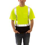 Tingley Job Sight™ Plastic Short Sleeve T-Shirt in Black, Fluorescent Yellow-Green and Silver TS751222X at Pollardwater