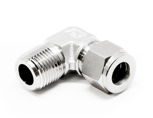 1/8 in. Tube OD x 1/4 in. MPT 316 Stainless Steel Male 90 Elbow Double Ferrule