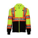 Tingley Job Sight™ Size 5X Plastic Hooded Sweatshirt in Black, Fluorescent Yellow-Green and Silver TS78122C5X at Pollardwater