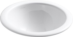 13-1/4 in. Drop-in Round Vitreous China Bathroom Sink in White
