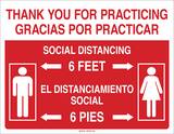 Brady Worldwide 7 x 10 in. Thank You for Practicing Social Distancing Sign B170323 at Pollardwater