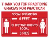 Brady Worldwide 7 x 10 in. Thank You for Practicing Social Distancing Sign B170323 at Pollardwater