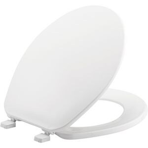 Round Closed Front Toilet Seat with Cover in White