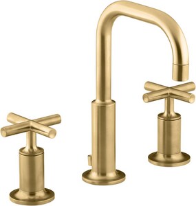 Two Handle Widespread Bathroom Sink Faucet in Vibrant<REG/> Brushed Moderne Brass