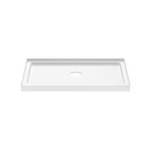 48 in. x 32 in. Shower Base with Center Drain in White