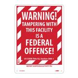 Rhino UV Armor Signs Aluminum Warning Tampering Facility Non-Lighted Sign RASTAMP1824 at Pollardwater