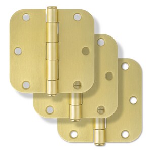 3-1/2 in. Steel Door Hinge in Champagne Brass (Pack of 3)