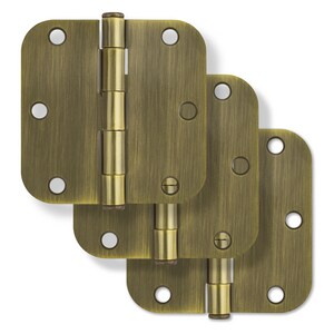 3-1/2 in. Steel Door Hinge in Antique Brass (Pack of 3)