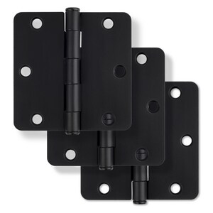3-1/2 in. Steel Door Hinge in Matte Black (Pack of 3)