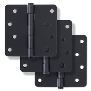 4 in. Steel Door Hinge in Matte Black (Pack of 3)