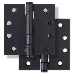 4 in. Steel Ball Bearing Door Hinge in Matte Black (Pack of 2)
